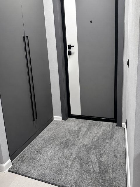 Ворсовый ковер в прихожую Твист (Комфорт) 105×135см, цвет пепельный
